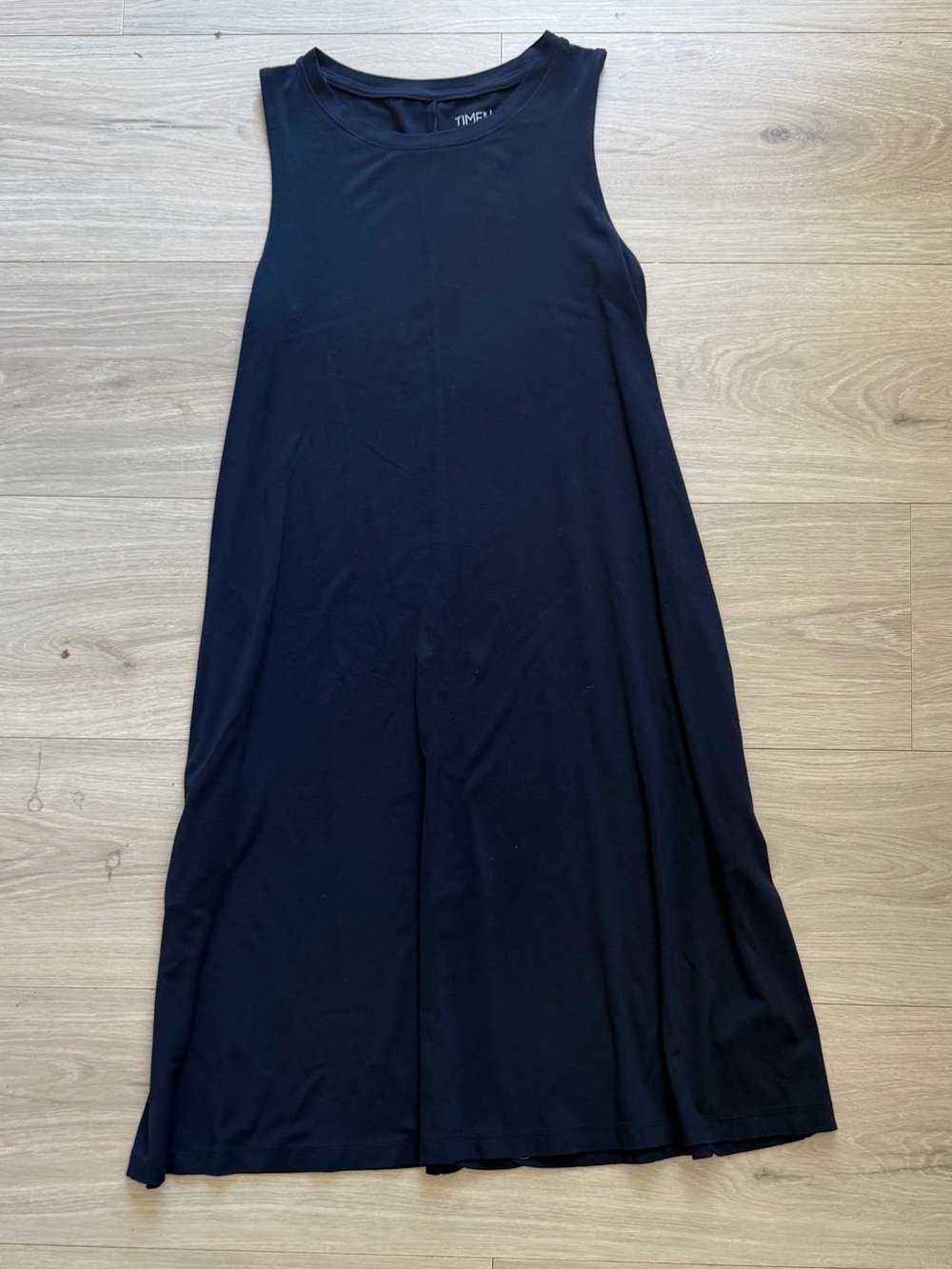 Navy Blue Flowy T Shirt Dress With Pockets